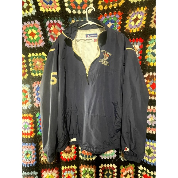 Notre Dame Crusaders 1/4 Zip Pull-over Windbreaker Xtra Large - Picture 3 of 5